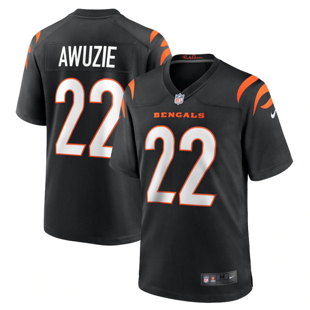 mens nike chidobe awuzie black cincinnati bengals game player jersey